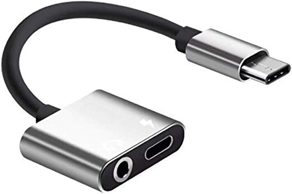 Type C Audio Adapter, Alizone 2 in 1 USB C to 3.5mm Headphone Jack Audio Adapter USB-C Earphones Adapter Support Fast Charging/Phone Call for Pixel 2/XL, HTC U,Samsung, Huawei, LG More