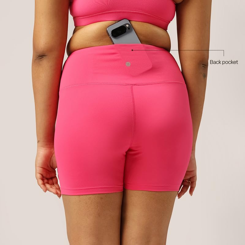 Image of BlissClub Ultimate Shorties Lite | Gym Shorts for Women Workout, Sports Shorts, Swim Shorts and Shapewear for Tummy | High Waist and Back Pocket