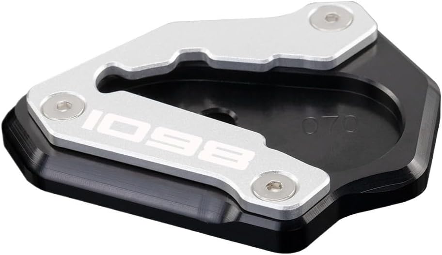 Motorcycle Foot Plate Pad for D&ucati 1098 1198 848evo 848 evo CNC Aluminum Motorcycle Kickstand Foot Side Stand Extension Pad Support Plate 2012 2013