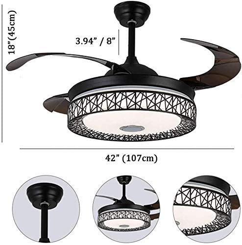 直営 店 東京 FINE MAKER Modern Black Bluetooth Ceiling Fan Light