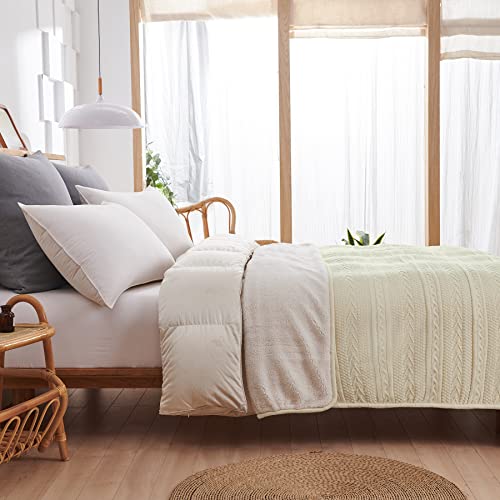 Couverture Sherpa tricot torsadé plaid molleton canapé lit