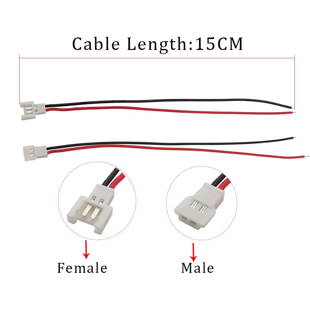 10/20 Stücke MX 2.0 JST Pitch 2,0mm 2 Pin Antenne Docking Männlich Weiblich Steckdose Kabel Draht Stecker 150MM Länge(Dark Grey,10Pcs)