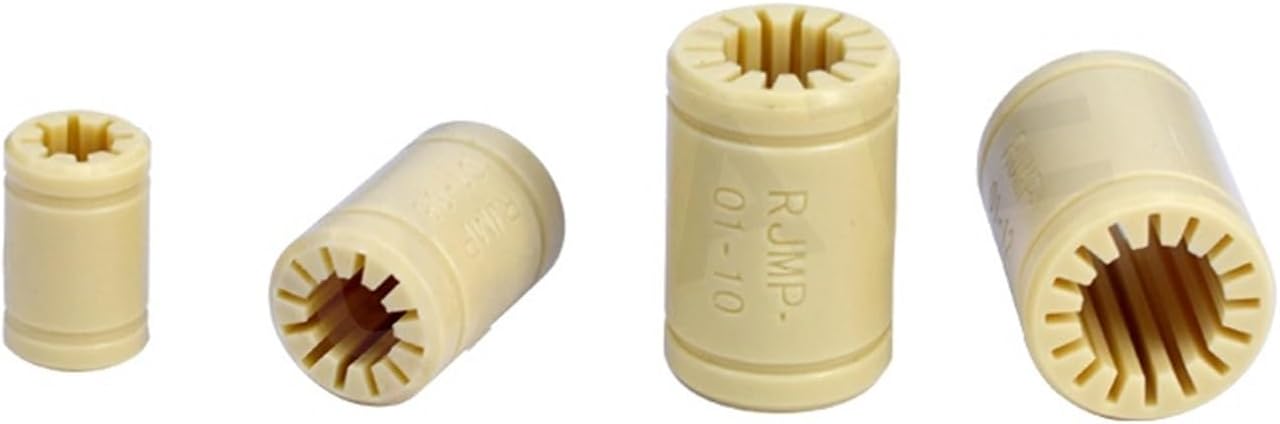 1/2/3/4pcs RJMP-01-06 08 10 12 Plastic Linear Bearings Bushing Solid Polymer Bearing Shaft 3D Printer Parts DIY(4Pcs,RJMP-01-06)