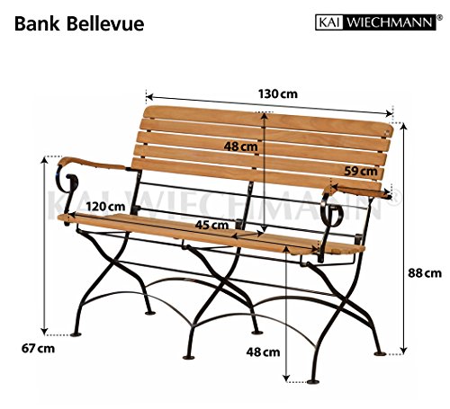 Kai Wiechmann Teakbank Bellevue mit rostfreiem Stahlgestell feuerverzinkt und pulverbeschichtet - Made in Germany - B00INY4F88 Kai Wiechmann Teakbank Bellevue mit rostfreiem Stahlgestell feuerverzinkt und pulverbeschichtet - Made in Germany