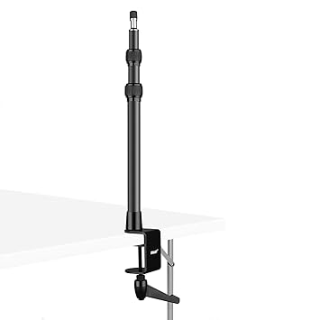 Emart Desk Mounting Stand, Adjustable 13.8-30 inch/35-76cm Aluminum Tabletop Light Stand Clip with 1/4