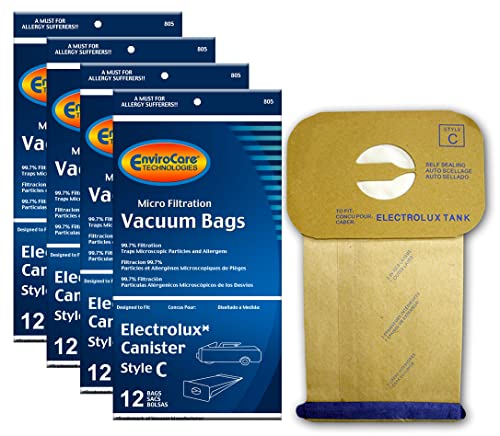 Envirocare Replacement Micro Filtration Vacuum Cleaner Dust Bags Made To Fit Vacuum Bags For Electrolux Canisters Style C 48 Bags #TOP23