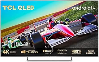 TCL Telewizor gamingowy 65C727 4K QLED 65" Smart TV (Quantom Dot, 100% objętości kolorów, 100 Hz MEMC, Android 11, HDMI 2.1, Game Master Pro, Dolby Vision IQ & Atmos, ONKYO, Google Duo, Alexa) [2021]