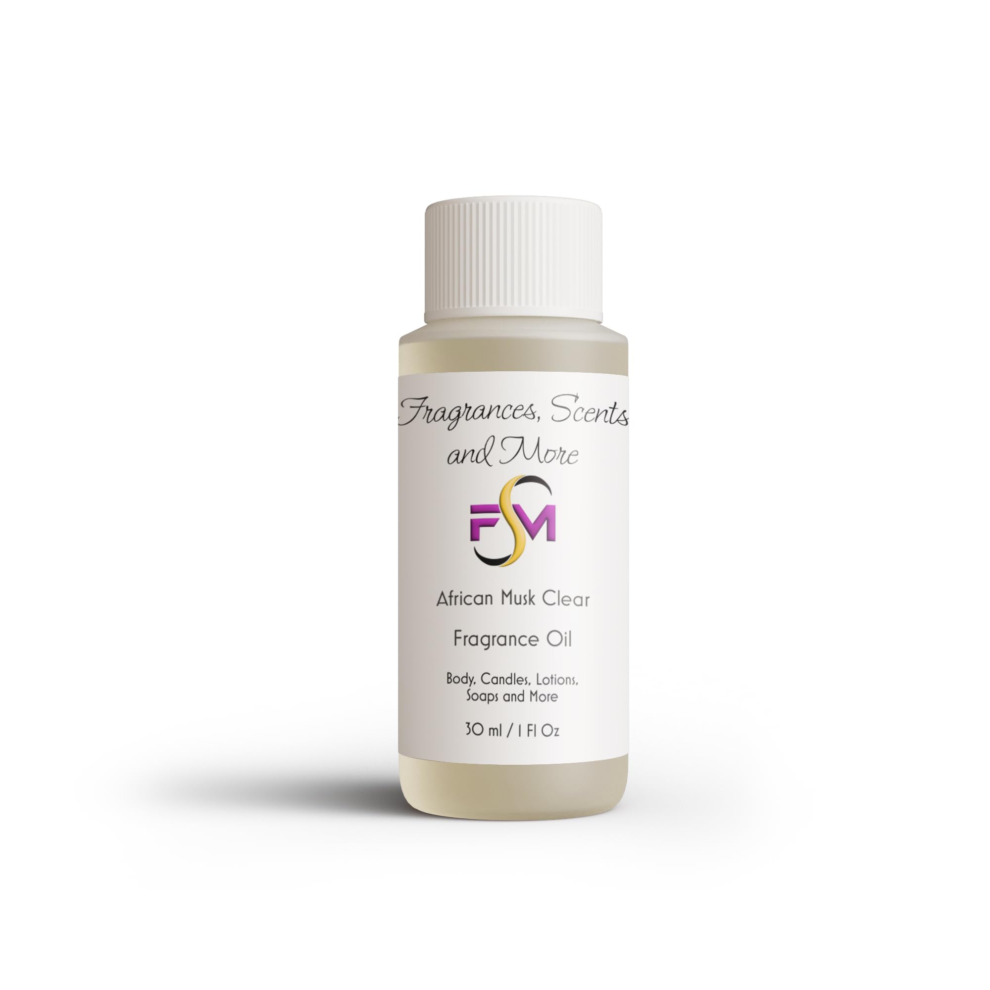 African Musk Clear Fragrance Oil - 1 Fl Oz Plastic Bottle (30ml)