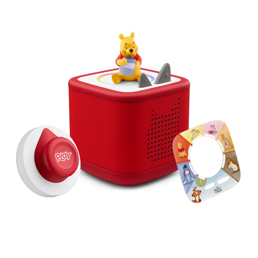 tonies Toniebox 2 Tonieplay Bundle Incl. 1 Tonieplay Spiel + Controller + Tonie: Winnie Puuh, Rot, Audioplayer für Hörbücher, Lieder, Einschlafen und Tonieplay für Kinder
