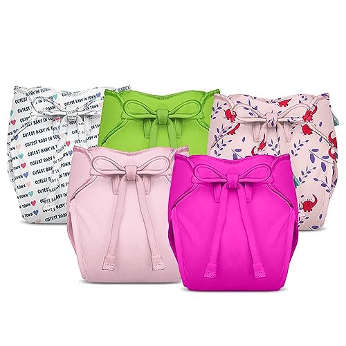 Image of Bumberry New & Improved Smart Nappy For New Born Baby (XS |0-3 months) | Holds Upto 3 Pees With Extra Absorbtion & 100% Leak Protection All in One Cloth Diaper For Just Borns - 5 Pcs - Kit 1