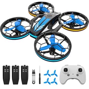 RC Quadrocopter mit 3 Akkus, Höhenhaltung, Kopflos Modus, 3D Flip und 3 Geschwindigkeitsmodi Drone, ferngesteuertes flugzeug Spielzeug Drohne für Kinder und Anfänge