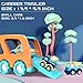 9 Pack Cars Toys for 2 3 4 5 Years Old Toddlers Boys & Girls Gift, Big Transport Truck with 8 Small Cute Pull Back Trucks, Carrier Truck with Sound & Light 13.5 * 5.5 inch, 2.5 *1.6 inch