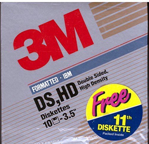 3M DS,HD 11 Double Sided High Density IBM-Formatted 3.5” Diskettes