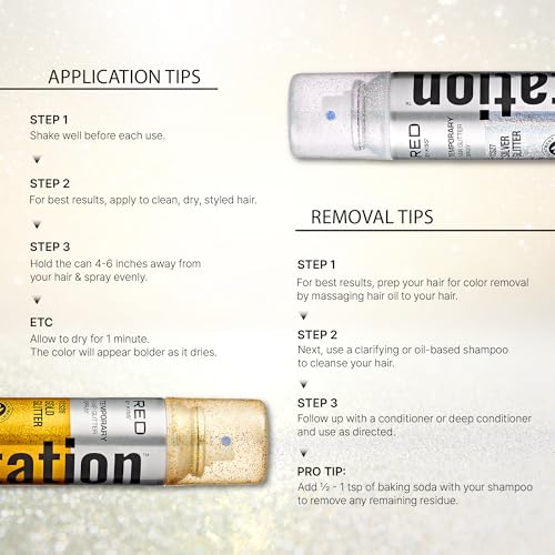 Tintation Glitter Spray Brillo Dorado para Cabello y Cuerpo miniatura 6