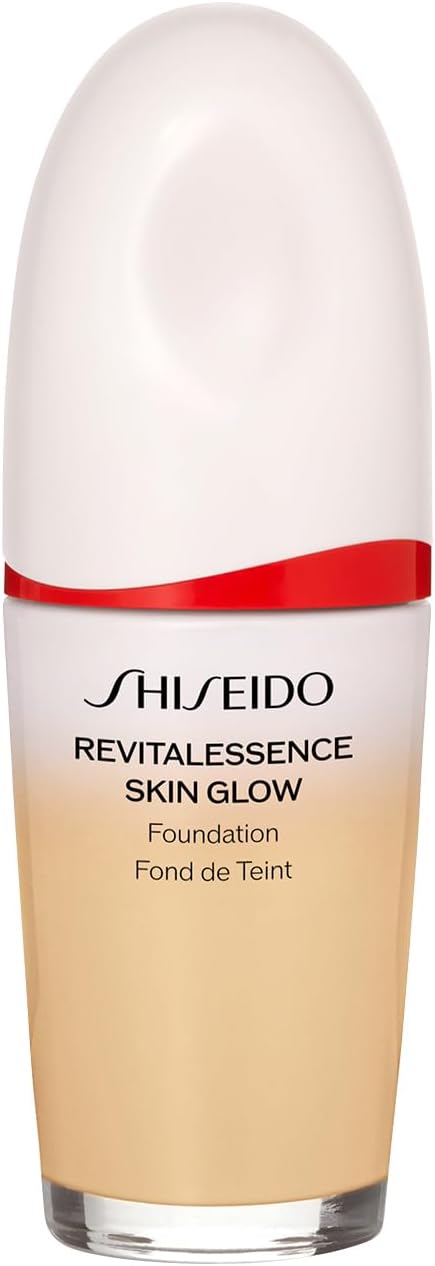 SHISEIDO Makeup Essence Skin Glow Foundation 220 Linen 30mL SPF30 PA+++ | Foundation Beauty Serum | Liquid | Fragrance-free | Shine, Firmness, Color Blemish Coverage | Shiseido