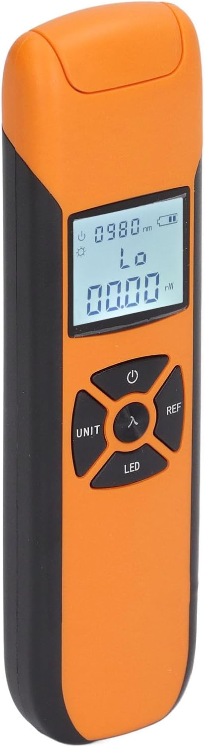 Optical Power Meter, -70 to +6 DBm Optical Fiber Power Meter Built in 350mAh Battery USB Charge, Auto Save, Portable Mini Fiber Optic Cable Tester for FC SC ST Universal Interface