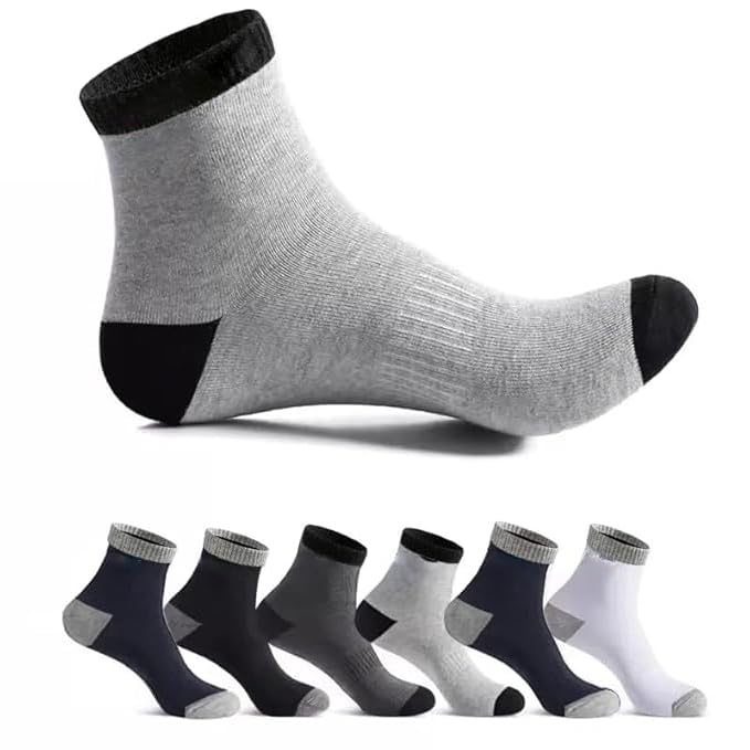 Premium Cotton Ankle Socks for Men, Moisture-wicking, Breathable, and Comfortable for All-day Wear. Ideal for Sports, Gym, and Casual Use, With Arch Support and Durability-Pack of 6 (Multicolor)-image-43