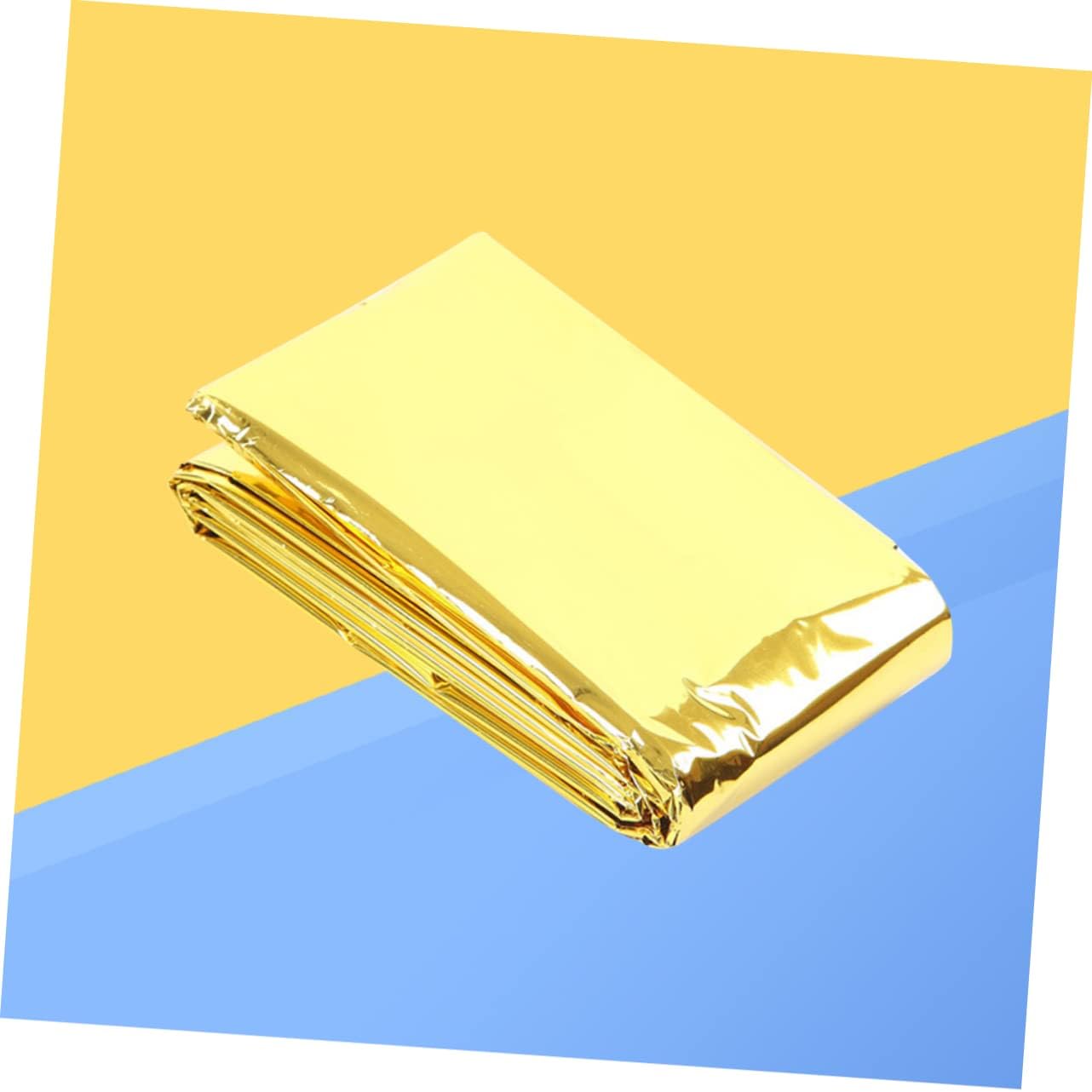 YARNOW Survival Blanket Golden Reflective Emergency Foil Thermal Blanket for Outdoor Hiking Climbing and Camping Compact and Portable Safety Tool