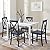 Walker Edison Bennet Bennett Farmhouse 5 Piece Table and X Back Chair Dining Set, Set of 5, Navy Blue