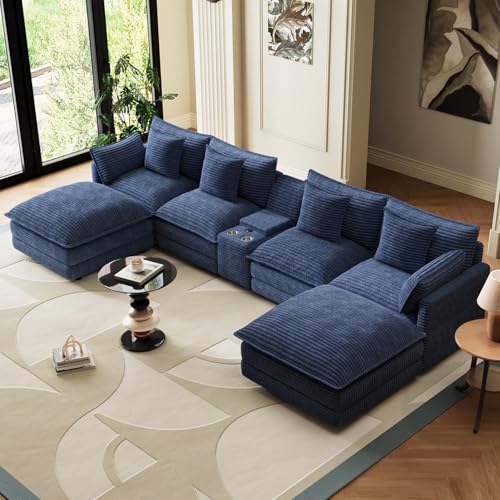 143" Oversized Modular Sectional Sofa U Shaped Cloud Couch Modern