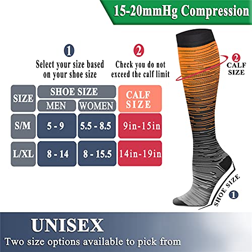 Image of QUXIANG Copper Compression Socks for Women & Men Circulation (8 Pairs) - Best for Running Athletic Cycling - 15-20 mmHg
