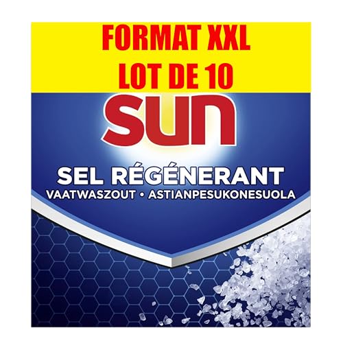 SUN CLASSIC - Sel Regénérant 1Kg pour lave-vaisselle - Lot de 10 - PACK XXL