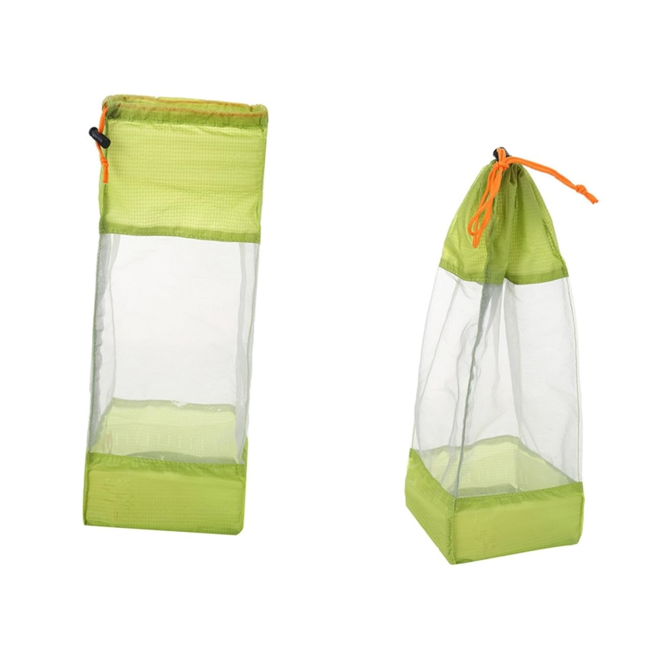 MAGICLULU 2Pcs Drawstring Mesh Stuff Sack Storage Bag for Travel Camping Hiking and Laundry Base Design Blue and Green for Outdoor Enthusiasts