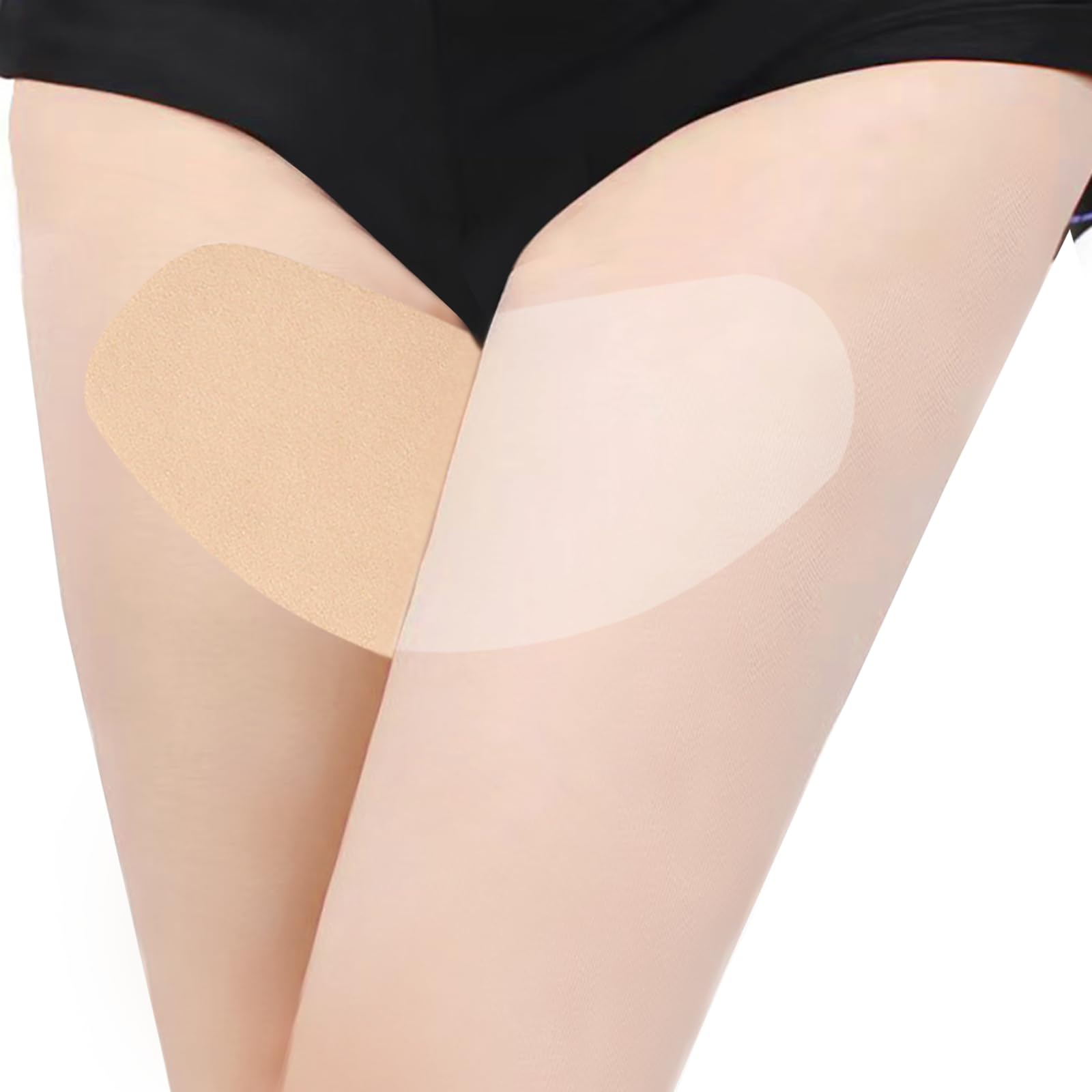 Lot de 12 protège-cuisses anti-frottements, ruban adhésif imperméable transparent pour prévention des frottements, 2 couleurs, peau 6 + transparent 6, 12 pièces