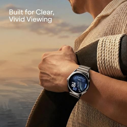 Image of boAt Ultima Aeris 1.43 inch AMOLED Display, 1000 nits Brightness, Ultra Slim 8mm Metal Build, IP68, Auto HR & SpO2 Monitoring, Sleep & Stress Tracking, Stylish Smartwatch for Men & Women (Active Black)
