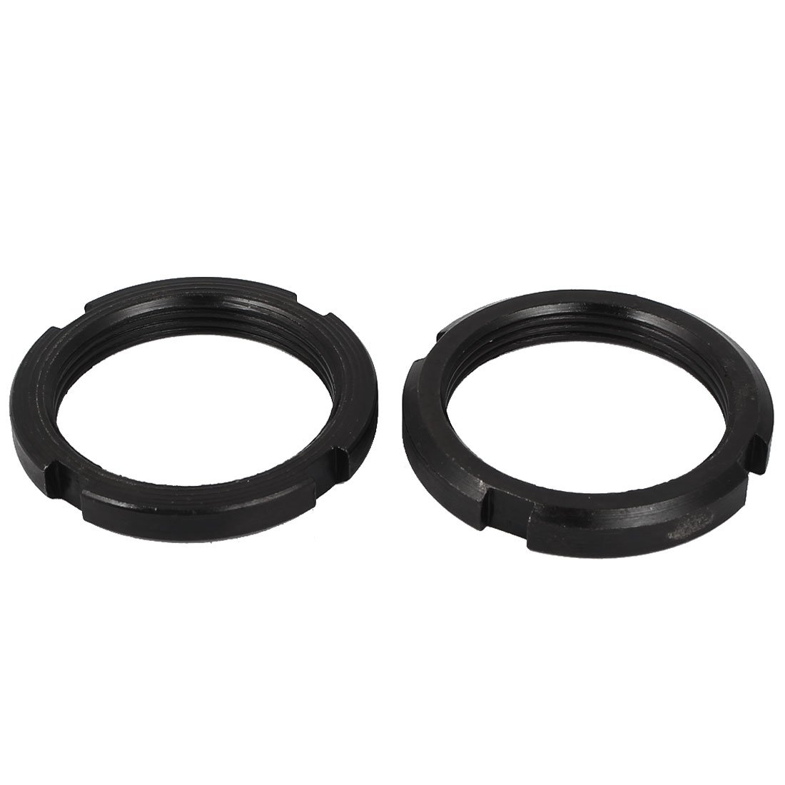 Aexit M48 x Nails, Screws & Fasteners 2mm GB812 Metric Four-Slot Slotted Round Nuts Black Nut & Bolt Sets 2 Pcs