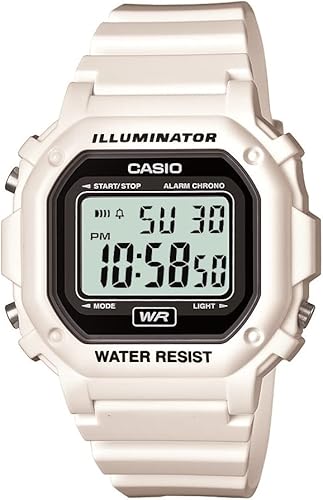 Casio Reloj unisex F-108WH-1ACF con pantalla digital cuadrada grande cuarzo negro