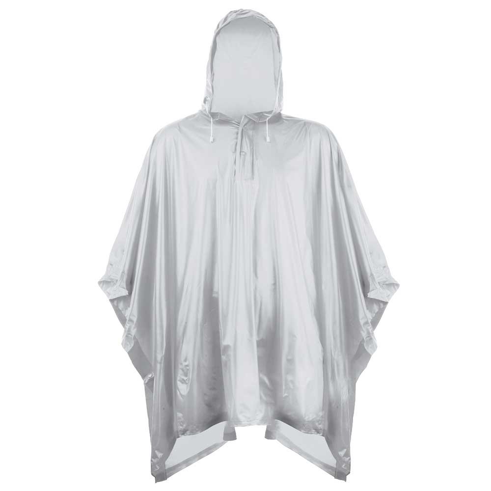 Splashmacs Unisex Adults Plastic Waterproof Rain Poncho Jacket One Size (Silver)
