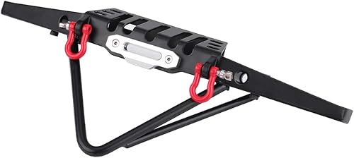 Parachoques delantero de coche RC, parachoques delantero de acero RC Crawler con luces LED para Axial SCX10 90046 Control remoto reemplazo del coche