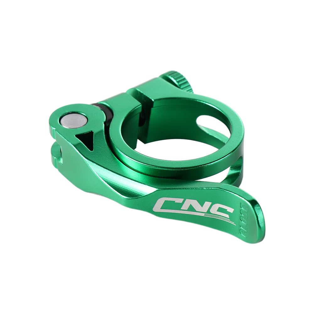 Post Clamp,31.8mm & 34.9mm Aluminium Alloy Quick Release Seatpost Clamp, Road Bike Seat Tube Clamp for 27.2/28.6/30.9/31.6mm Seatposts(green-31.8mm)