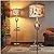 Antlers Style Metal Tray Floor Lamp with Night Light Rustic Standing Lamp with Linen Fabric Shade Farmhouse Vintage Floor Lamp Decor for Living Room Bedroom House Home Office (Bulb Included)
