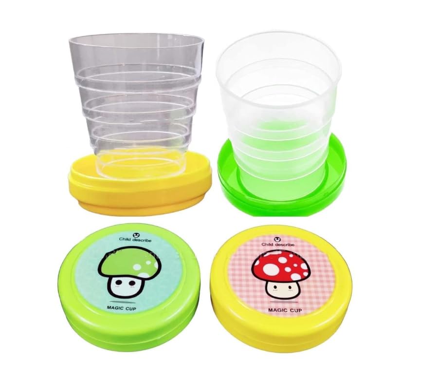 Magic Cup with Mushroom Design, Portable Travel Cup, Green and Blue, Set of 2(Portable Glass)-image-26