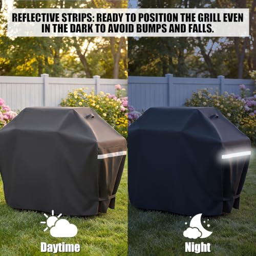 Image of 65 Inch Grill Cover for Outdoor Grill, Heavy Duty Waterproof BBQ Cover