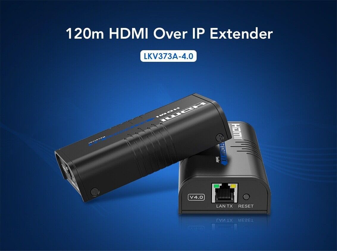 1080P@60Hz HDMI Extender Over IP Ethernet, Up to 394ft (120m), Direct 1 to 1 Extender Over CAT5e/6 or 1 to Many Over Gigabit Switch, Network LAN, HDMI Over IP,for HDTV