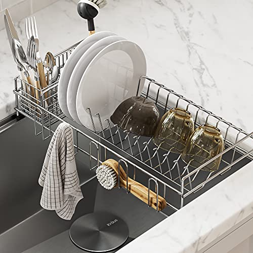 Kraus Workstation Kitchen Sink Dish Drying Rack Drainer and Utensil Holder,...