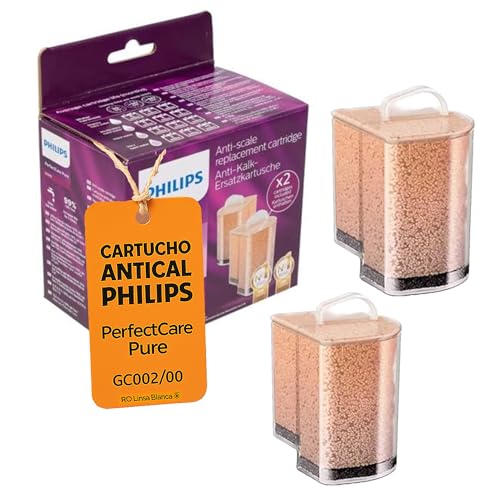 RO Linea Blanca ® Cartucho Antical Universal Pack 2 Unidades Ref 423902178460 GC002/00 Compatible Con Philips PerfectCare Pure Series GC7600 GC7620 GC7635 GC7640 Reduce Cal 99% Protege Caldera