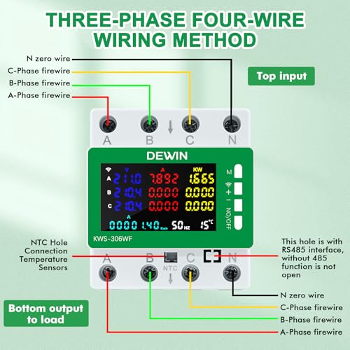 Compteur Electrique Triphasé WiFi Tuya Smart 80A AC 85-290V - 7