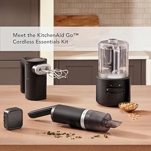 KitchenAid Go™ Cordless Bundle with Hand Mixer, Food Chopper and Kitchen Vacuum - battery included, KBUR131BM KitchenAid Go Cordless Bundle with Hand Mixer Food Chopper and Kitchen Vacuum battery included KBUR131BM