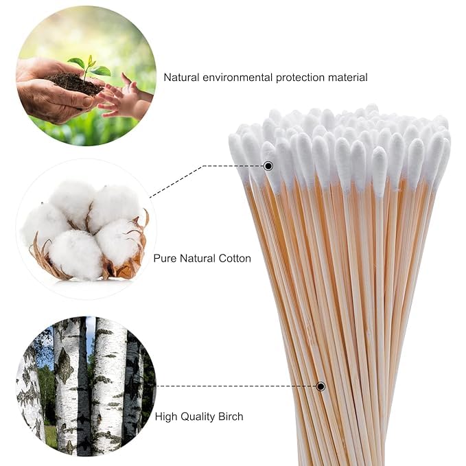 Wooden Cotton Swabs Sticks Non-Sterilized Medical Grade (1000)