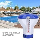 Uso: el dispensador de sustancias químicas con flotador para piscina le permite no tener que preocuparse más por el contenido de cloro de la piscina o spa, lo que proporciona un flujo estable de cloro a su piscina o spa.