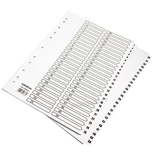 2u00a0x Paquetes de numerados 1u00a0u0096u00a050u00a0blanco 160u00a0gsm tarjeta A4u00a0separadores con índice