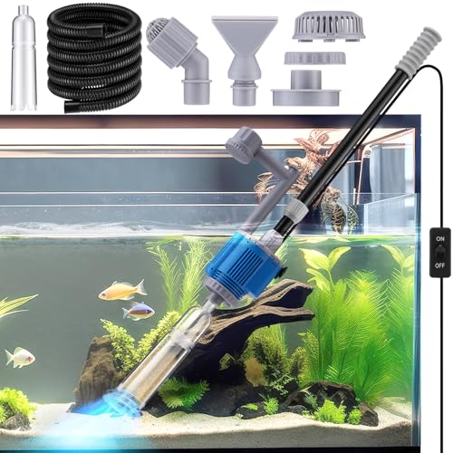 Image of Tujoe Electric Aquarium Gravel Cleaner - 6 in 1 Electric Automatic Removable Vacuum Water Changer Sand Algae Cleaner Filter Changer 110v /28w