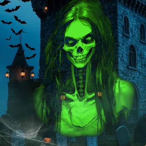12 in 1 Halloween Projector Outdoor Indoor - 3D Dynamic Skull/Ghost/Spider/Bat Halloween Decorations,Waterproof Holiday Lights for Window Wall Party Holiday Decor — view 5