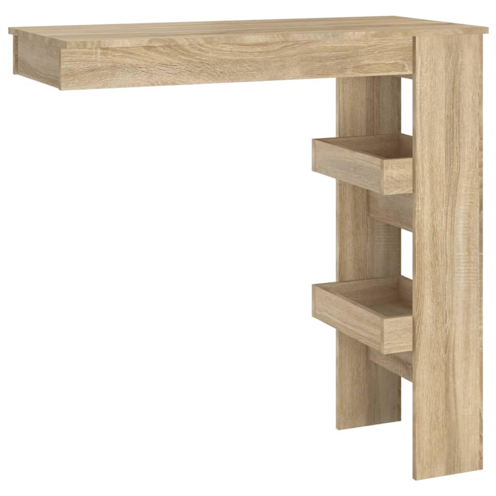 vidaXL Mesa de Bar de Pared Mesita de Comedor Alta Pub Barra Salón Cocina Restaurante Cafetería Muebles Contrachapada Roble Sonoma 102x45x103,5cm