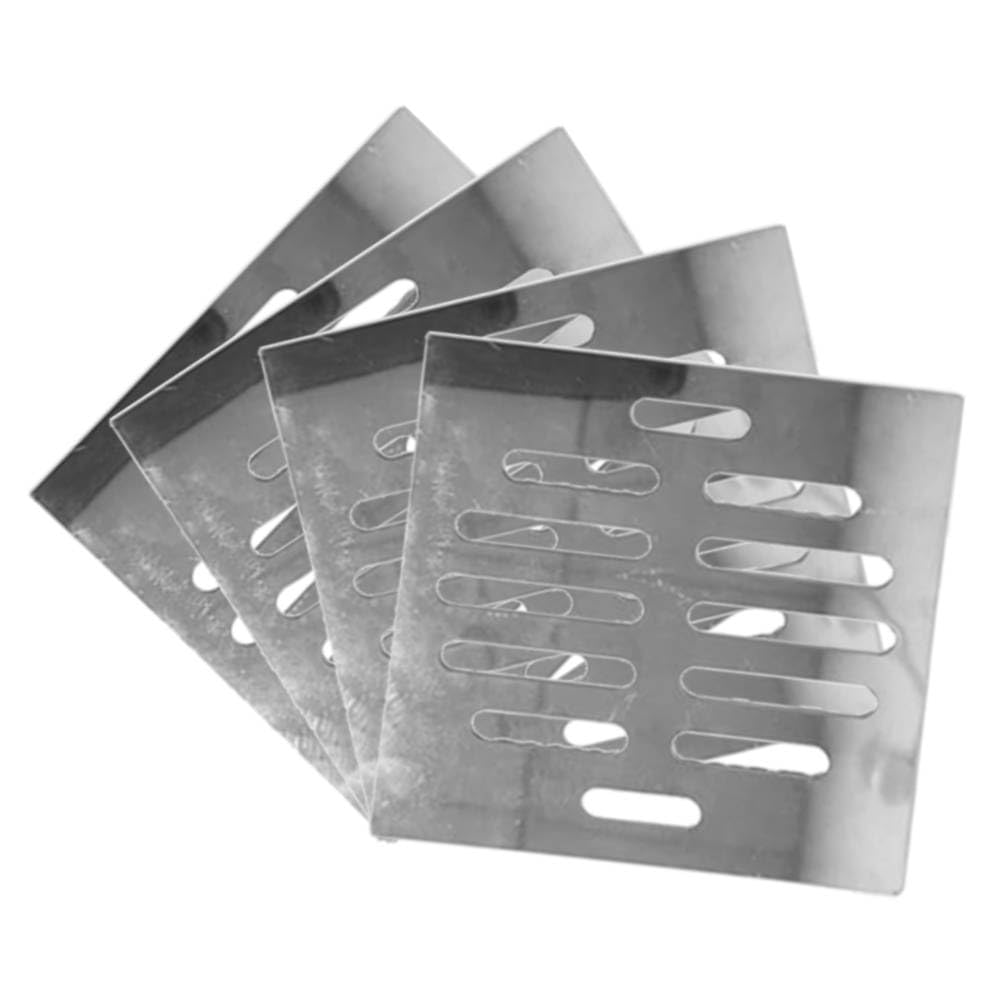 TopHomer 4Pcs Floor Drain Cover, 102mm Square Grate Drain Protection Cover for Shower Bathroom Kitchen, Stainless Steel