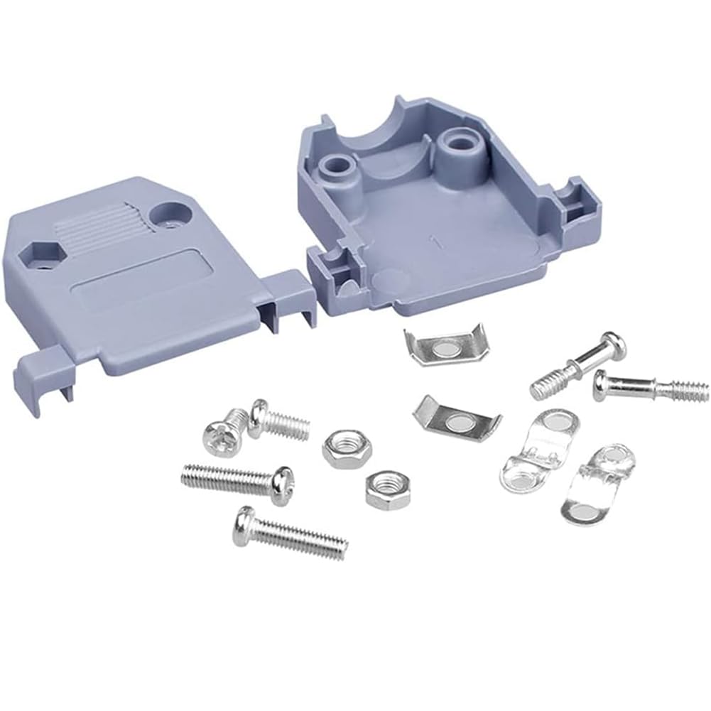 PENGLIN DB15 - Set di 10 connettori seriali per saldatura, maschio femmina RS232 D-SUB, connettori dorati RS232, 15 pin, adattatore per saldatura con cappuccio in plastica, beccuccio per scarico della